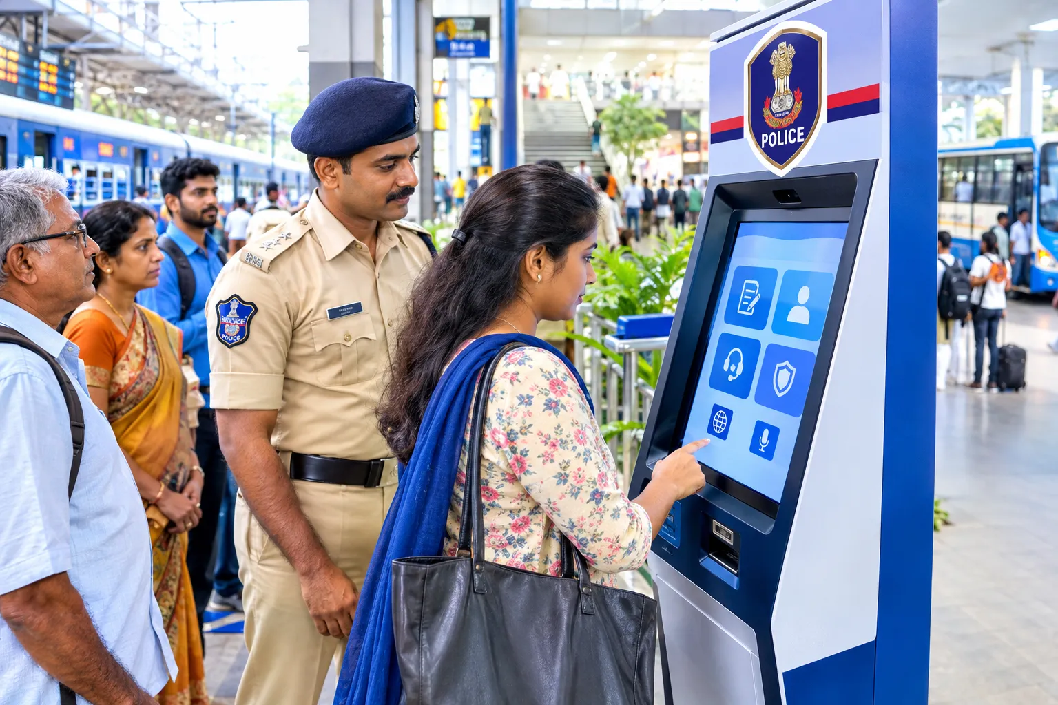 పోలీస్ స్టేషన్కు వెళ్లకుండానే ఫిర్యాదు.. రైల్వే స్టేషన్, ఆర్టీసీ కాంప్లెక్స్లో కియోస్క్లు